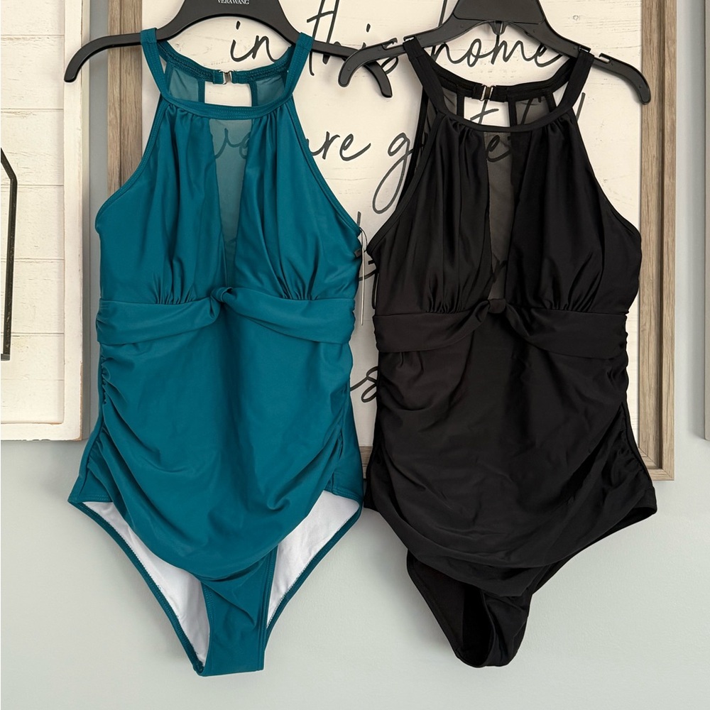 Elegant Teal and Black Women's Swimwear bundle